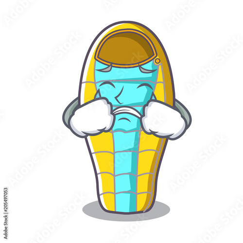 Crying sleeping bad mascot cartoon