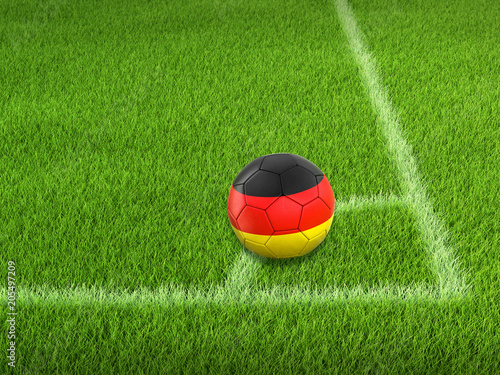Soccer football with German flag