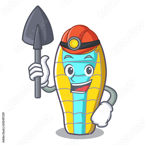 Miner sleeping bad mascot cartoon