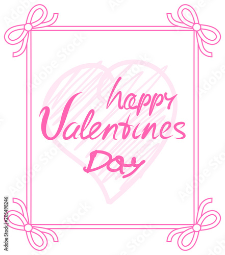 Happy Valentines Day Pink on Vector Illustration