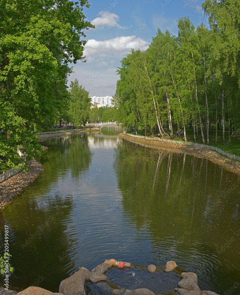 The Lianozovsky park of Moscow - the end of spring.