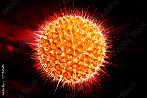 Virus cell.3d render