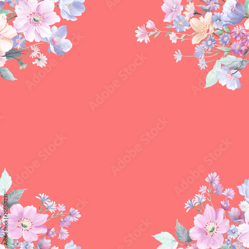 Watercolor rose flower collection