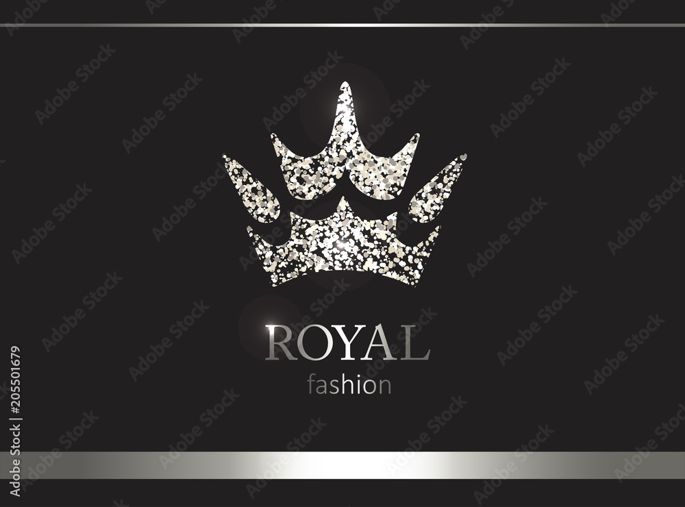 Silver crown. Luxury label, emblem or packing. Logo design. Silver crown. Luxury label, emblem or packing. Logo design.