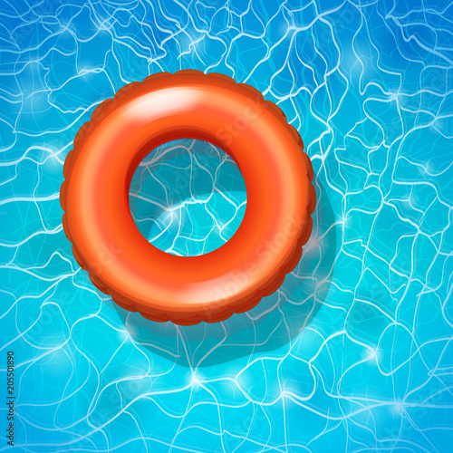 orange pool float, pool ring