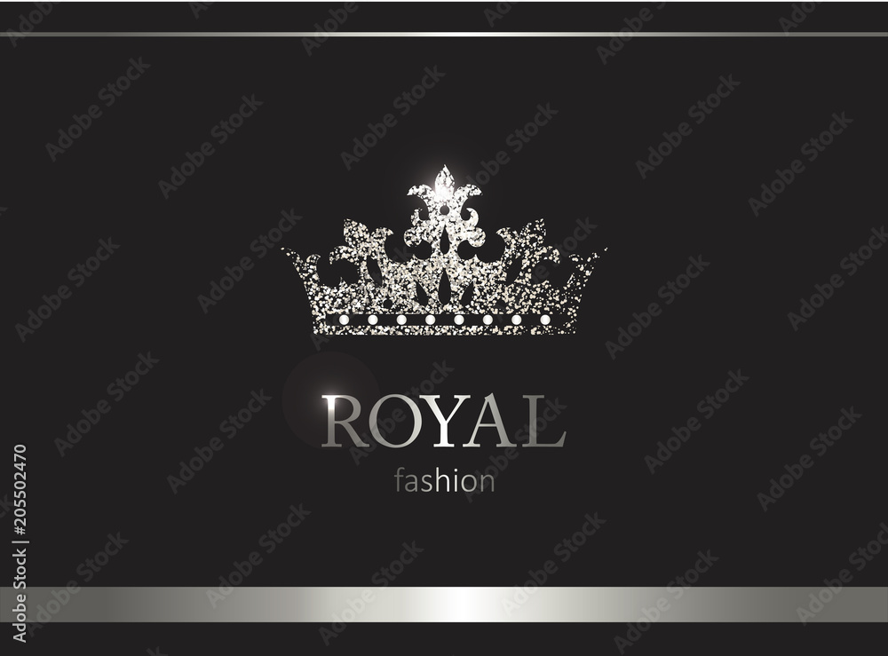 Silver crown. Luxury label, emblem or packing. Logo design. Silver crown. Luxury label, emblem or packing. Logo design.
