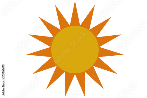 Sol de verano sobre blanco.