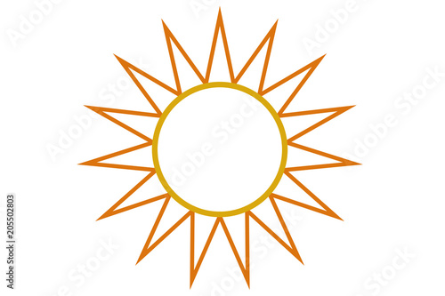 Sol de verano sobre blanco.