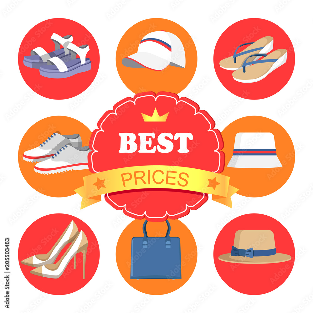 Best Prices Poster and Icons Vector Illustration Best Prices Poster and Icons Vector Illustration