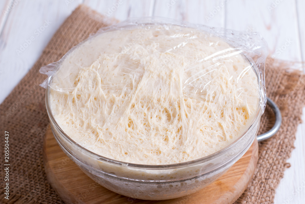 Fresh yeast dough for pizza, bread, baguettes Fresh yeast dough for pizza, bread, baguettes