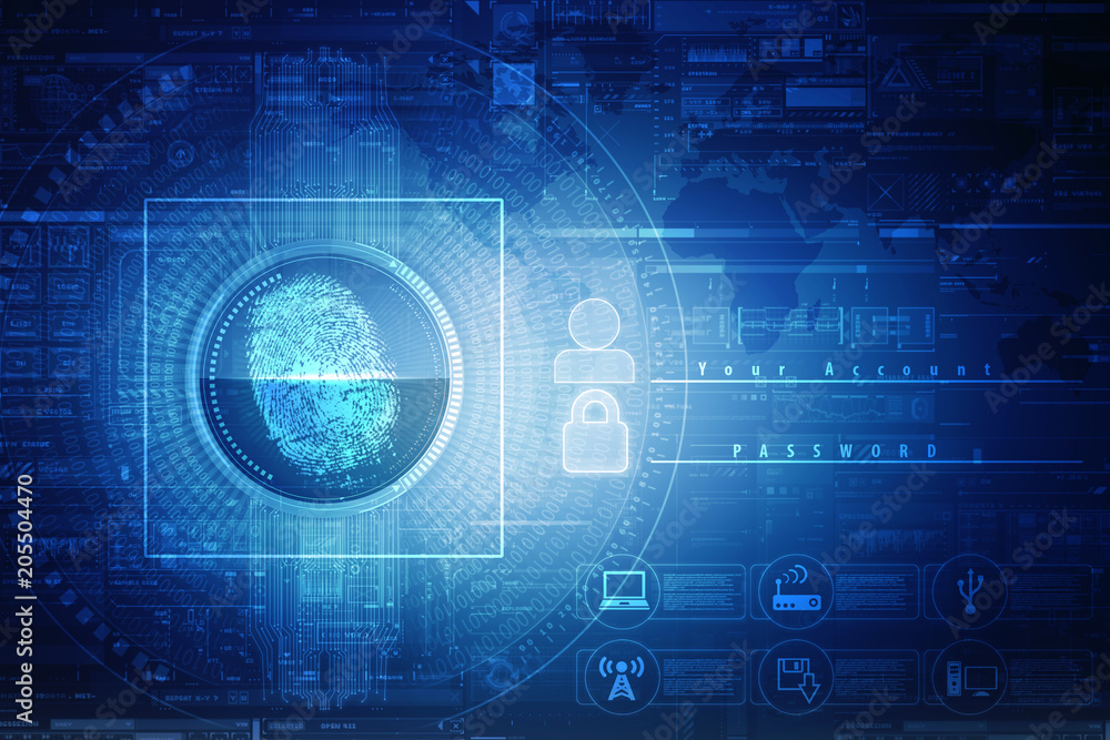 Fingerprint Scanning Technology Concept 2d Illustration Fingerprint Scanning Technology Concept 2d Illustration