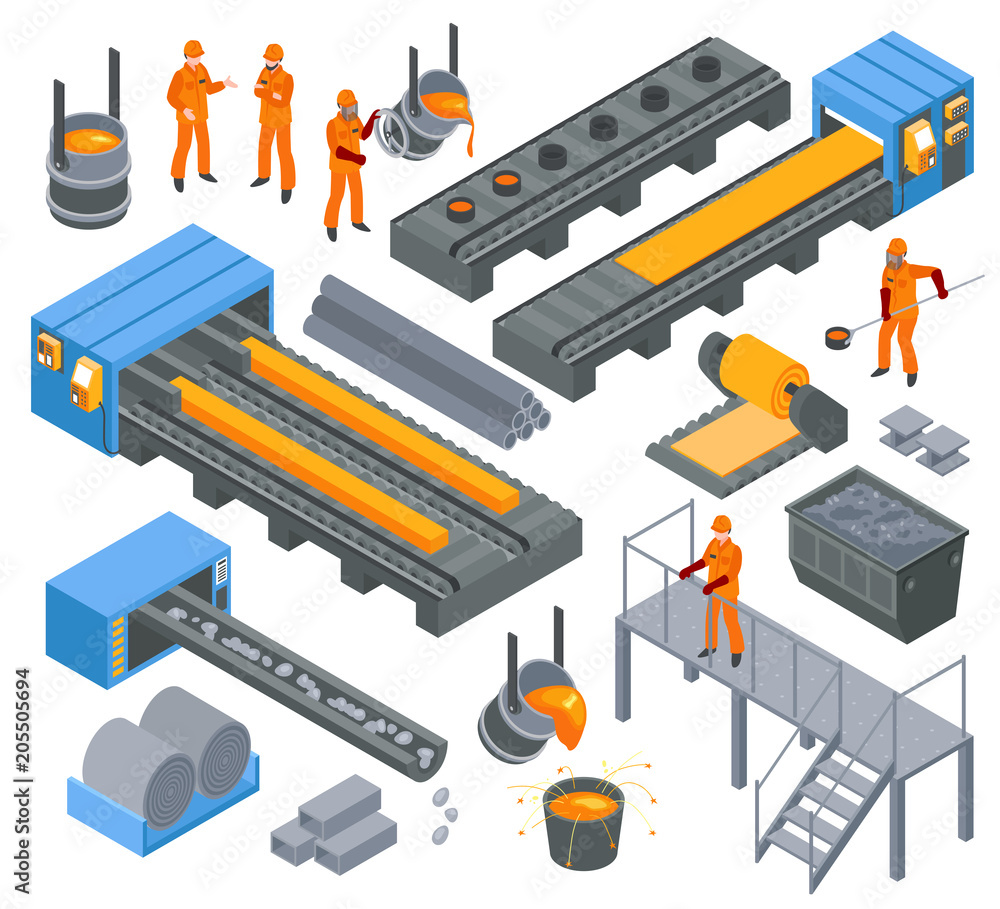 Steel Industry Isometric Set Steel Industry Isometric Set