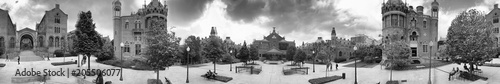 BARCELONA - MAY 11, 2018: Panoramic view of Recinte Modernista de Sant Pau Complex. Barcelona attracts 10 million tourists annually photo