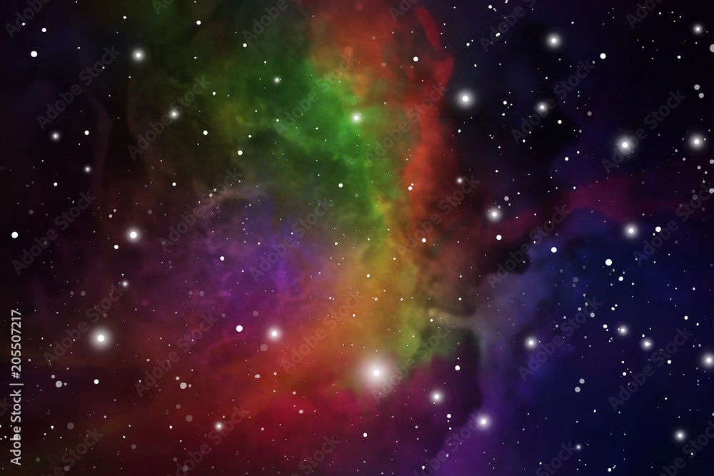 Obraz premium Astrology Mystic Outer Space Background. Vector Digital Illustration of Universe.