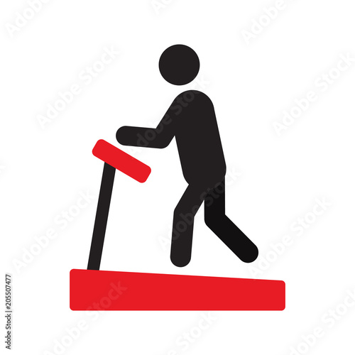 Man using treadmill silhouette icon