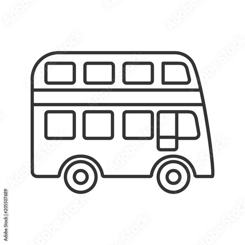 Double decker bus linear icon