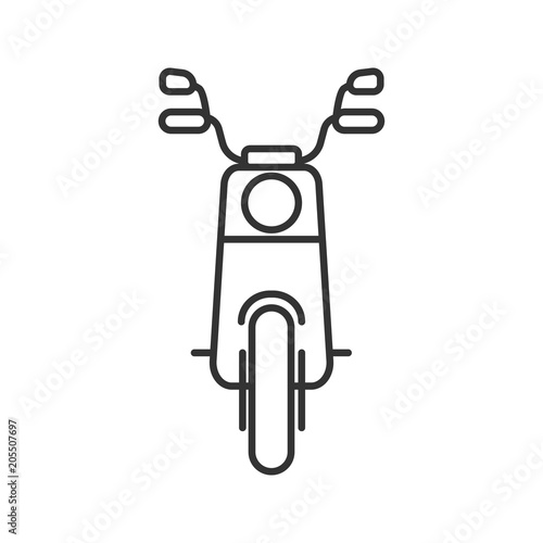 Scooter in front view linear icon