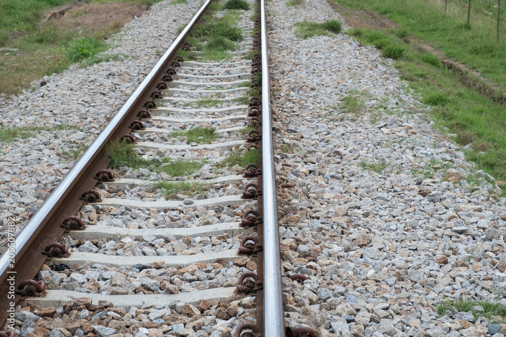 Railroad tracks and stone Railroad tracks and stone
