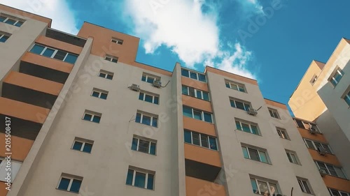Wallpaper Mural multi-storey house with lifestyle air conditioning against the blue sky . concept city life Torontodigital.ca