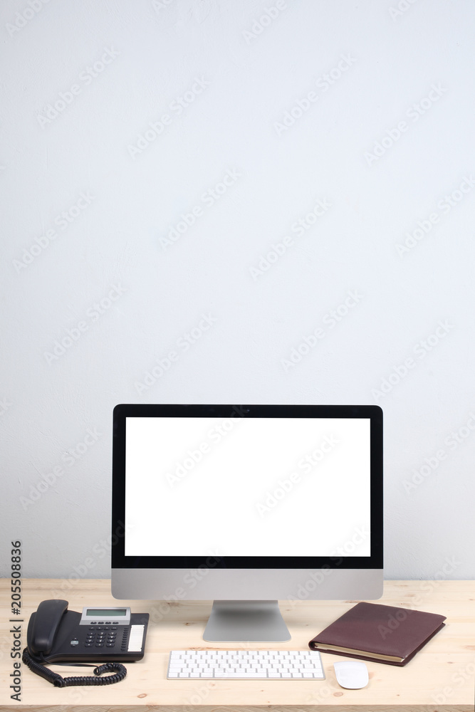 office concept: computer on a desktop office concept: computer on a desktop