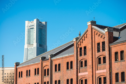 Yokohama red brick warehouse historical building landmark