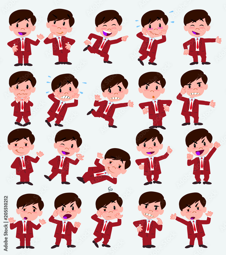 Businessman in a swimsuit. Twenty eight expressions and basics body elements, template for design work and animation. Vector illustration to Isolated and funny cartoon character. Businessman in a swimsuit. Twenty eight expressions and basics body elements, template for design work and animation. Vector illustration to Isolated and funny cartoon character.