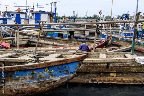 Wallpaper Mural Sekondi harbour boats Torontodigital.ca