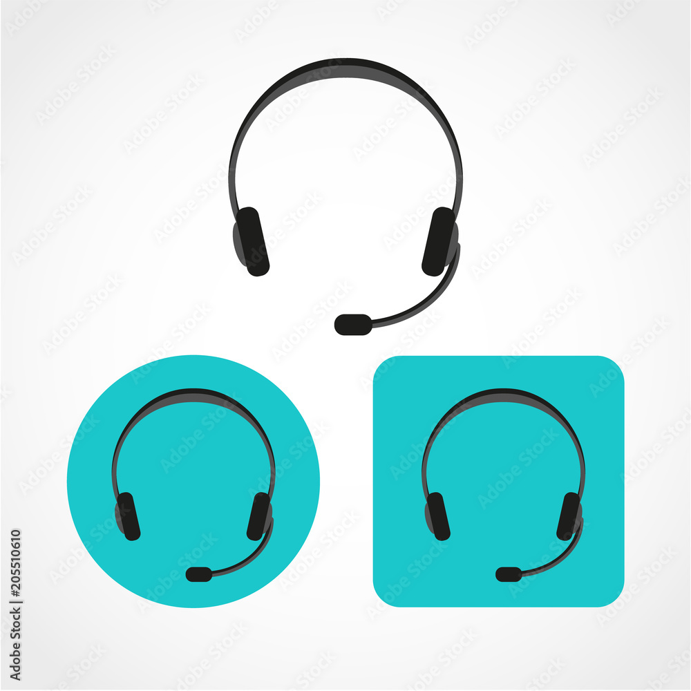 Headphone Icon Isolated on White Background Headphone Icon Isolated on White Background