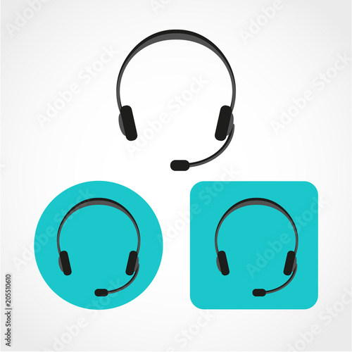  Headphone Icon Isolated on White Background