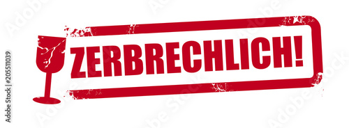 Roter Stempel - zerbrechlich