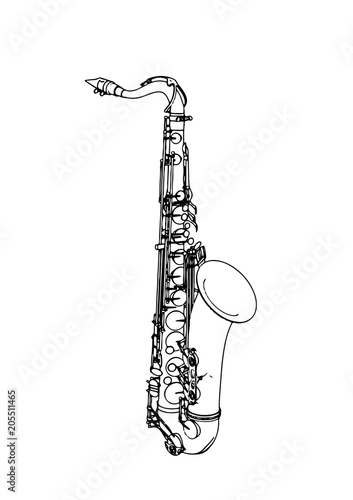 sketch of a saxophone vector