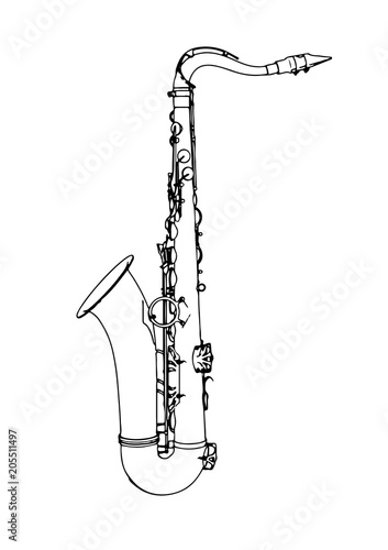 sketch of a saxophone vector