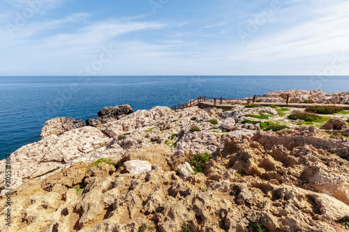 View of a rocky coast in the morning