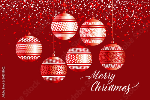 Luxury red xmas bubbles wit...