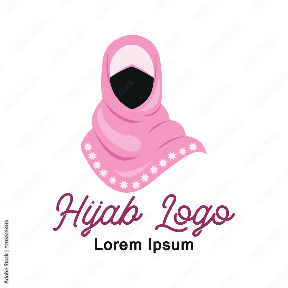 hijab logo with text space for your slogan / tag line, vector illustration hijab logo with text space for your slogan / tag line, vector illustration