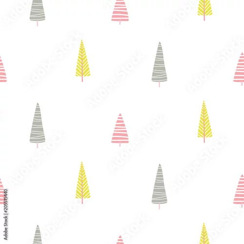 Tapety Drzew leśnych skandynawski prosty uroczy nadruk.