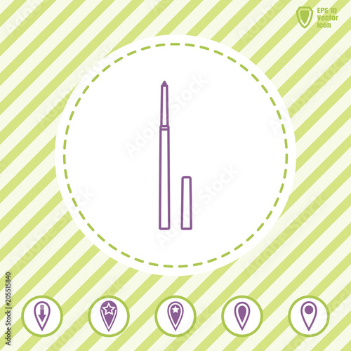 eyeliner line vector icon. Flat design style.