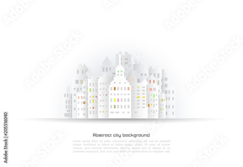 Abstract background with building 3D Paper