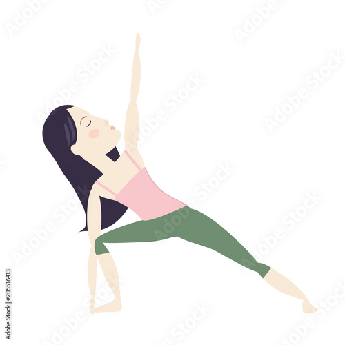 Woman doing yoga cartoon vector illustration