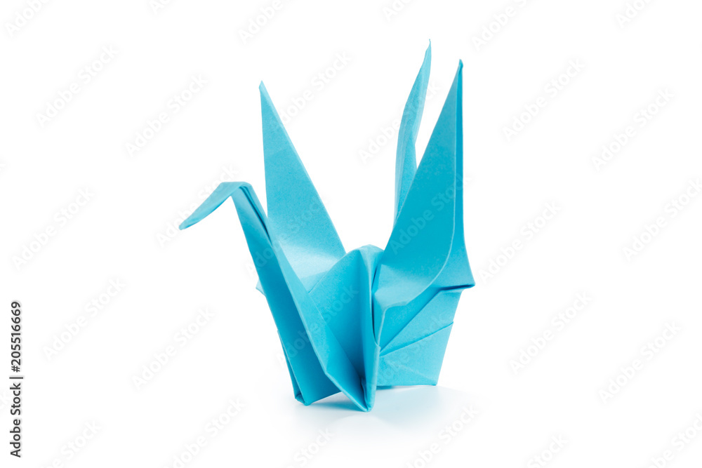 origami crane on white background origami crane on white background