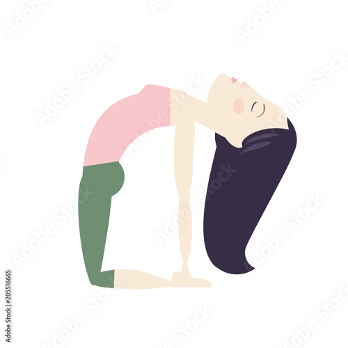 Woman doing yoga cartoon vector illustration