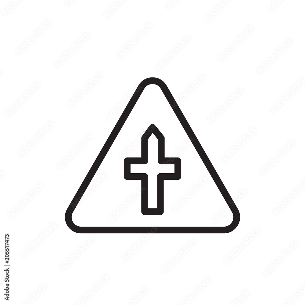 Fototapeta premium crossroad sign outline vector icon. Modern simple isolated sign. Pixel perfect vector illustration for logo, website, mobile app and other designs