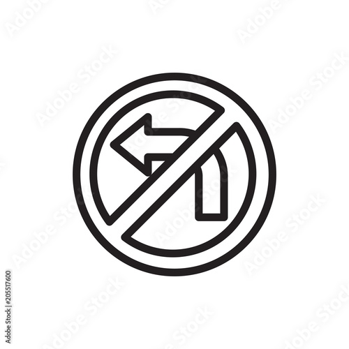 Free Download no turn left sign, turn left forbidden outline vector icon. Modern simple isolated sign. Pixel perfect vector illustration for logo, website, mobile app and other designs - GFXLoad