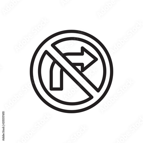Free Download no turn right sign, turn right forbidden outline vector icon. Modern simple isolated sign. Pixel perfect vector illustration for logo, website, mobile app and other designs - GFXLoad