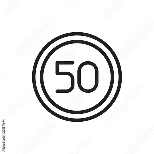 speed limit sign outline vector icon. Modern simple isolated sign. Pixel perfect vector illustration for logo, website, mobile app and other designs