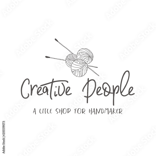 Logo of Knitting needles and threads.