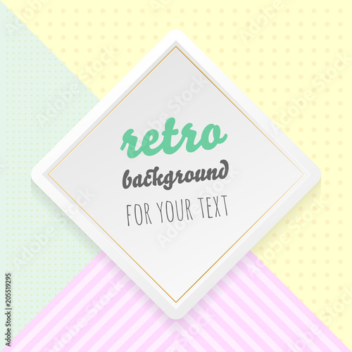 Retro pattern background with rectangle paper frame