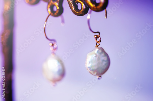 大粒パールのピアス　真珠 © minianne