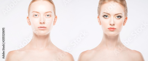 girl before and after makeup