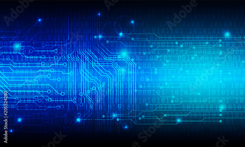 Hi Tech Cyber Circuit Board Security Binary Code Number Two Tone Theme Vector Background